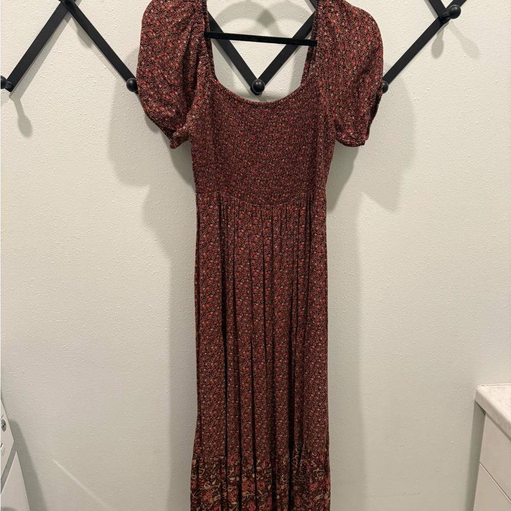 American Eagle Floral Puff Sleeve Maxi Dress